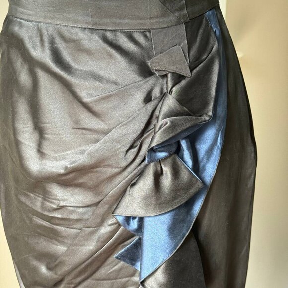 ELIE TAHARI Stretch Silk Black Ruffle Skirt - Size 6 - Picture 2 of 7